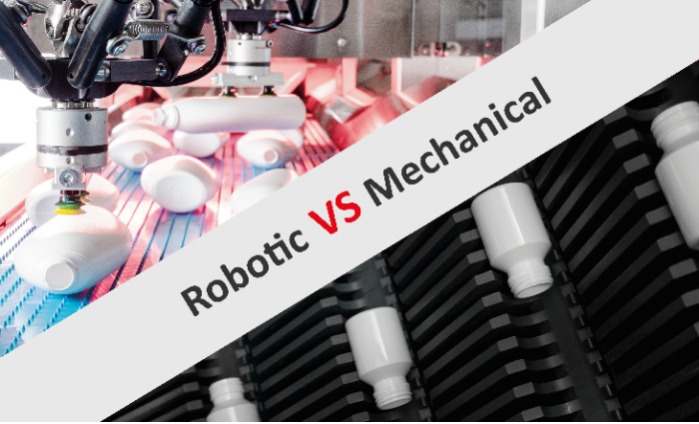 Robotic or mechanical bottle unscrambler