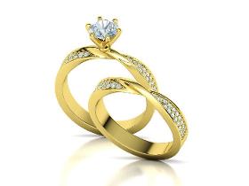 Klasikinis vestuvinis rinkinys Mobius žiedai sužadėtuvių ir 